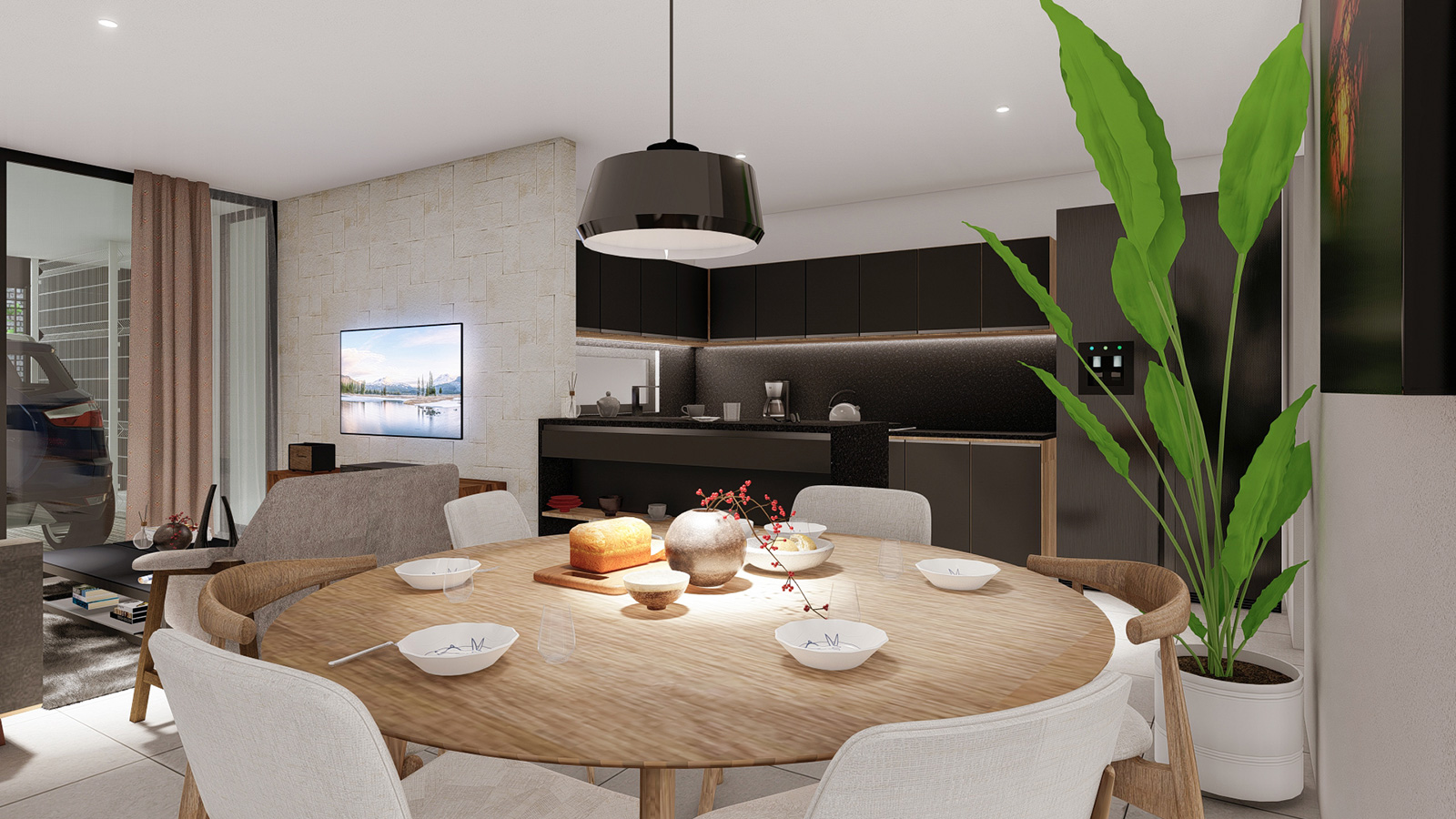 Casa El Dorado de noche