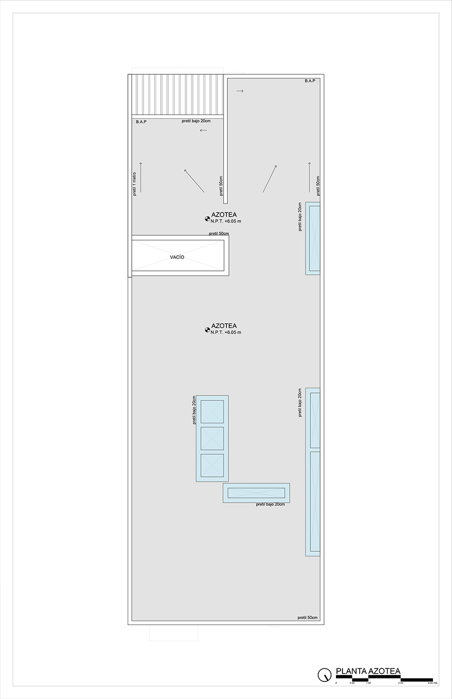 Casa El Dorado plano de la azotea